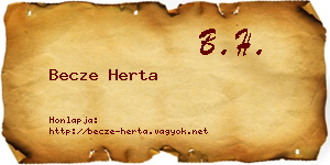 Becze Herta névjegykártya
